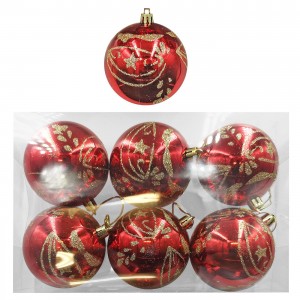 Μπάλες Ντεκόρ 6τεμ φ8 ø8cm Xmasfest 1133170