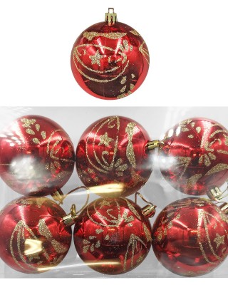 Μπάλες Ντεκόρ 6τεμ φ8 ø8cm Xmasfest 1133170