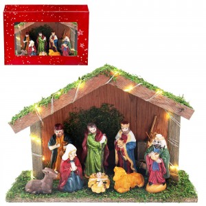 Φάτνη Ξύλινη με led 30x20x10cm Xmasfest 1133465