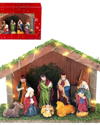 Φάτνη Ξύλινη με led 30x20x10cm Xmasfest 1133465