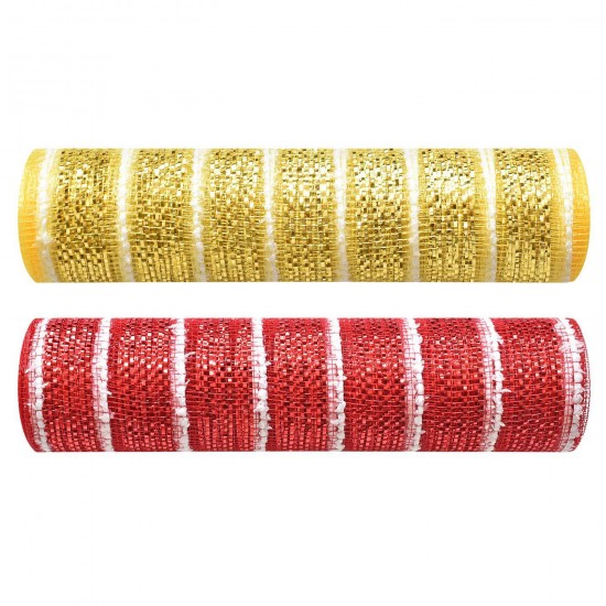 TG-93-3446 - Διχτυωτό ύφασμα χριστουγέννων δίχρωμο σε ρολό 4.6m x 26cm Xmasfest 1133466 Διχτυωτό ύφασμα χριστουγέννων δίχρωμο σε ρολό 4.6m x 26cm Xmasfest 1133466