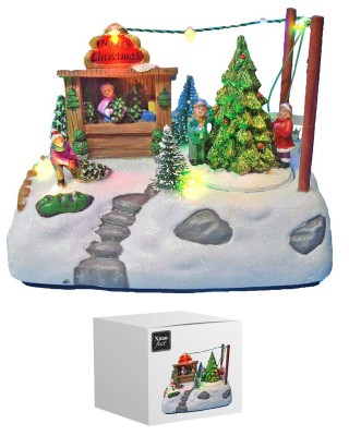 Χωριό Xmas με Κιόσκι & Δέντρα 18x12x11cm Xmasfest 1133481