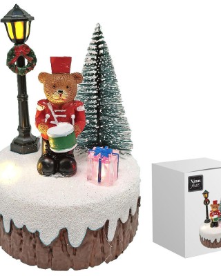 Παράσταση Αρκούδος με Φανάρι & Δέντρο 12cm Xmasfest 1133484