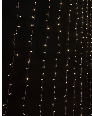 100 Λαμπάκια LED Λευκό Θερμό Κουρτίνα με Επέκταση & Προγράμματα IP44 90x80cm (δεν Περιέχεται ο Μετασχηματιστής) Xmasfest 1133499