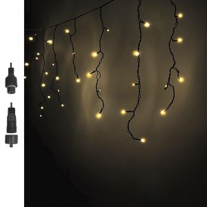 100 Λαμπάκια LED Λευκό Θερμό Βροχή με Επέκταση & Προγράμματα IP44 110x80cm (δεν Περιέχεται ο Μετασχηματιστής) Xmasfest 1133500
