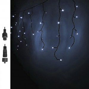 100 Λαμπάκια LED Λευκό Ψυχρό Βροχή με Επέκταση & Προγράμματα IP44 110x80cm (δεν Περιέχεται ο Μετασχηματιστής) Xmasfest 1133501