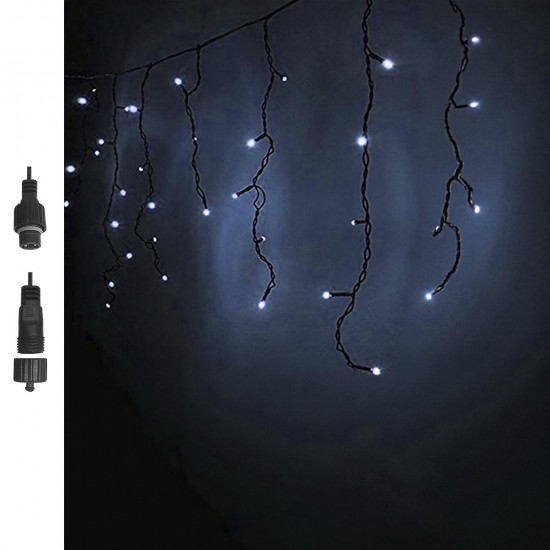 100 λαμπάκια led λευκό ψυχρό βροχή με επέκταση & προγράμματα ip44 110x80cm (δεν περιέχεται ο μετασχηματιστής) Xmasfest 1133501