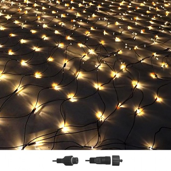 100 λαμπάκια led λευκό θερμό δίχτυ με επέκταση & προγράμματα ip44 1,5x1,5m (δεν περιέχεται ο μετασχηματιστής) Xmasfest 1133502