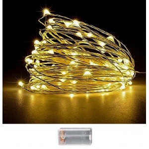 100 Λαμπάκια LED Copper Μπαταρίας Λευκό Θερμό σε Σειρά με Controller IP20 10,3m Xmasfest 1133507