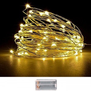 100 Λαμπάκια LED Copper Μπαταρίας Λευκό Θερμό σε Σειρά με Controller IP20 10,3m Xmasfest 1133507