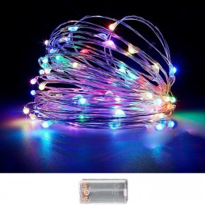 100 Λαμπάκια LED Copper Μπαταρίας Πολύχρωμα σε Σειρά με Controller IP20 10,3m Xmasfest 1133508