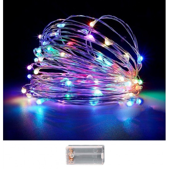 TG-93-3488 - 100 λαμπάκια led copper μπαταρίας πολύχρωμα σε σειρά με controller ip20 10,3m Xmasfest 1133508 100 λαμπάκια led copper μπαταρίας πολύχρωμα σε σειρά με controller ip20 10,3m Xmasfest 1133508