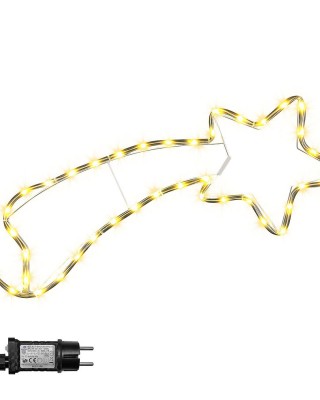 Πεφταστέρι Φωτοσωλήνας 40 LED 2m Λευκό Θερμό με Προγράμματα IP44 ø11mm 2m Φωτοσωλήνας (+3m Extra Καλώδιο) 68x27cm Xmasfest 1133522