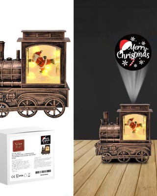 Φανάρι Τρένο με Λαμπάκια και Προτζέκτορα Usb/μπαταρίας 17x16x8,5cm Xmasfest 1133533
