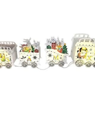 Τρένο 3d Ξύλινο με 4led 42x12,5x7,5cm Xmasfest 1133537