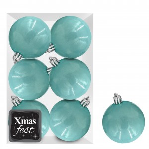 Μπάλες Περλέ Θαλασσί πακ=6τεμ φ8 ø8cm Xmasfest 1133558