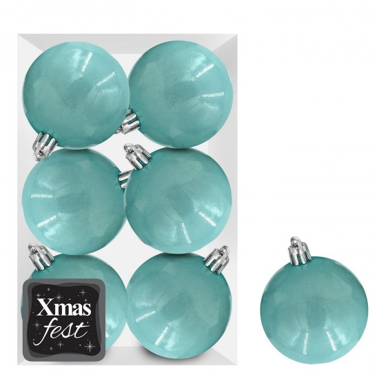 TG-93-3538 - Μπάλες περλέ θαλασσί πακ=6τεμ φ8 Φ8cm Xmasfest 1133558 Μπάλες περλέ θαλασσί πακ=6τεμ φ8 Φ8cm Xmasfest 1133558