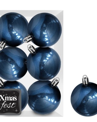 Μπάλες Γυαλιστερές Σκούρο Πετρόλ πακ=6τεμ φ10 ø10cm Xmasfest 1133567