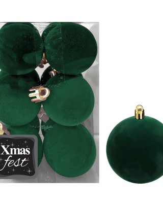 Μπάλες Βελούδινες Κυπαρίσσι πακ=12τεμ φ4 ø4cm Xmasfest 1133573