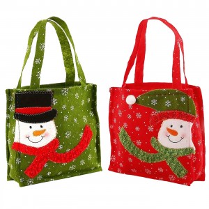 Τσαντάκι τσόχινο xmas φιγούρες 17x15cm Xmasfest 1133627-O