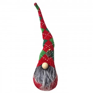 Άγιος gnome πράσινο-κόκκινο σκούφο 38cm Xmasfest 1133671-O