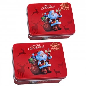 Κουτιά Μεταλλικά Xmas σετ=2 τεμ Ορθογώνια 14x10x4cm & 12x9x3,5cm Xmasfest 1133684