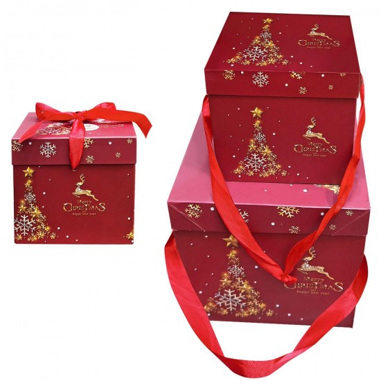 TG-93-3735 - Κουτιά χάρτινα merry chrismas σετ=3 τεμ 10x10x10cm 15x15x15cm 20x20x20cm Xmasfest 1133755 Κουτιά χάρτινα merry chrismas σετ=3 τεμ 10x10x10cm 15x15x15cm 20x20x20cm Xmasfest 1133755