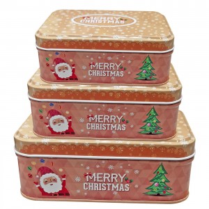 Κουτιά Μεταλλικά Xmas Ορθογώνια σετ=3 τεμ 18x13x6cm 14x10x5cm 12x9x4,5cm Xmasfest 1133816
