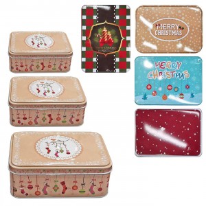 Κουτιά Μεταλλικά Xmas Ορθογώνια σετ=3 τεμ 18x13x6cm 14x10x5cm 12x9x4,5cm Xmasfest 1133816