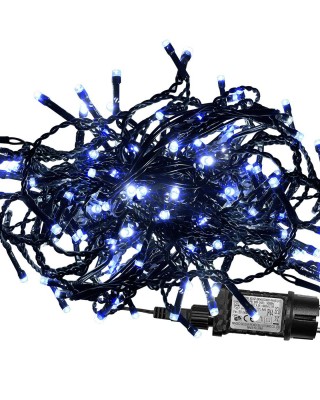 1020 Λαμπάκια LED Λευκό Ψυχρό σε Σειρά με Προγράμματα IP44 54m Xmasfest 1133884