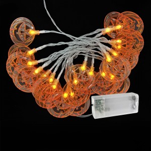 20 Λαμπάκια LED Μπαταρίας Κολοκύθες Λευκό Θερμό με Controller IP20 2,3m Xmasfest 1133888