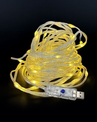 200 Λαμπάκια LED SMD Λευκό Θερμό με USB με Προγράμματα IP44 13m Xmasfest 1133890