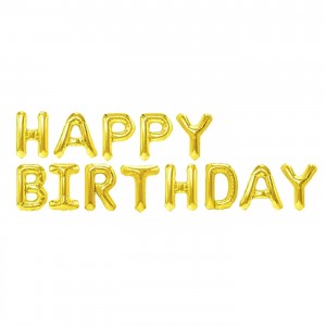 Φουσκωτό Μεταλλιζέ Happy Birthday Ύψος γραμμάτων=41cm Homie 116791
